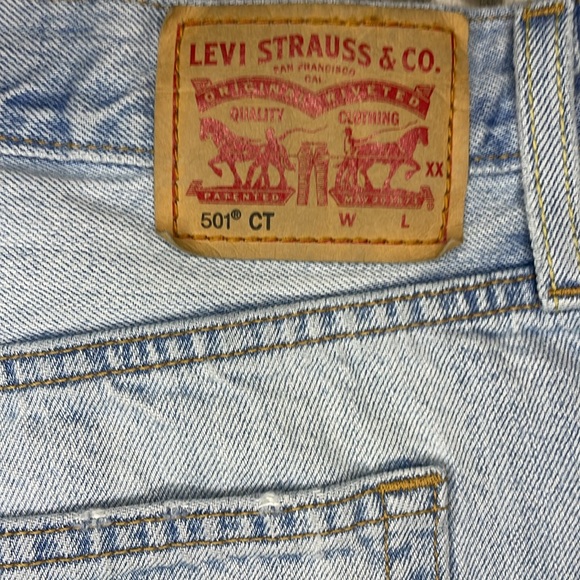Levi’s 501 CT custom tapered button fly distressed light denim jeans 29 x 32 - Picture 9 of 12